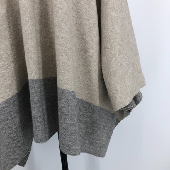 Anthropologie Saturday Sunday Creme Grey Colorblock Drape  Shawl OS - Picture 3 of 15